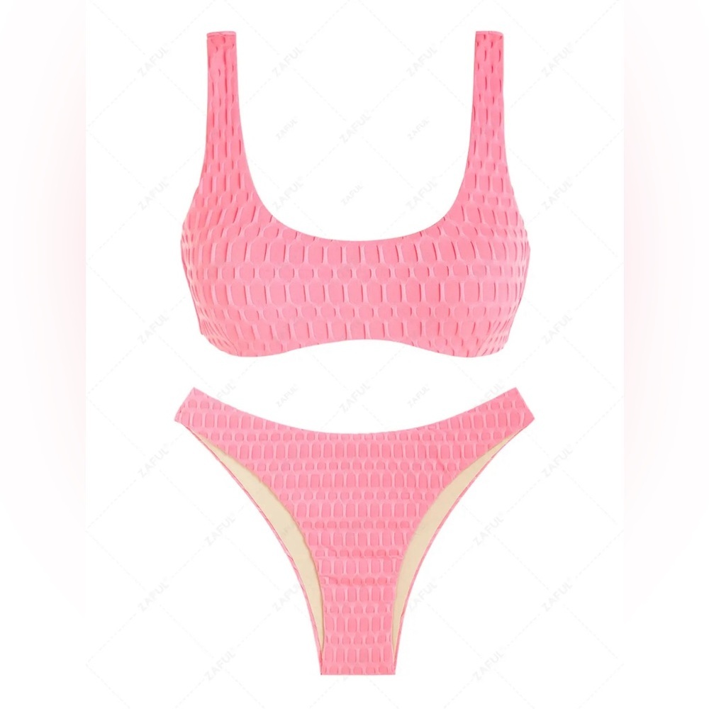 NEW✨ Pink ZAFUL Textured Bikini